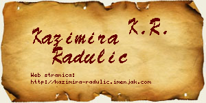 Kazimira Radulić vizit kartica